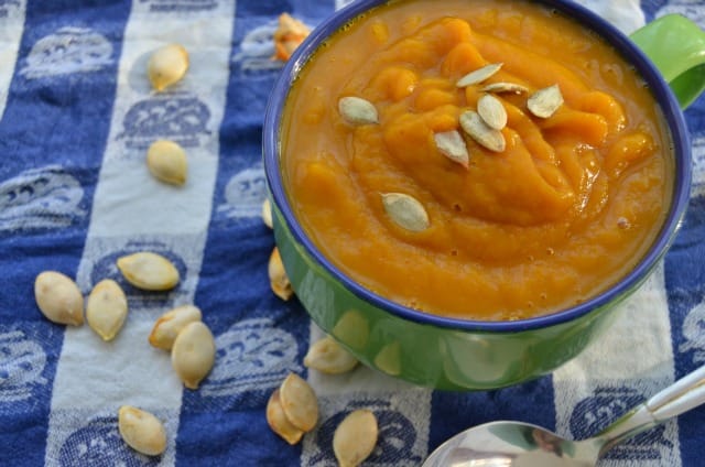 Creamed pumpkin soup with coconut milk