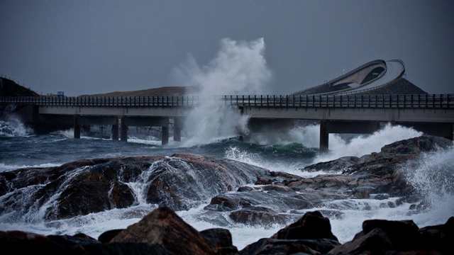 Dangerous Norway's Atlantic Ocean Road