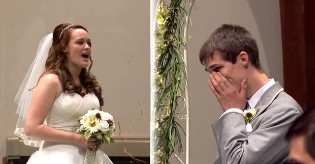 Bride Sings 'Look at Me' as She Walks Down the Aisle - VIDEO