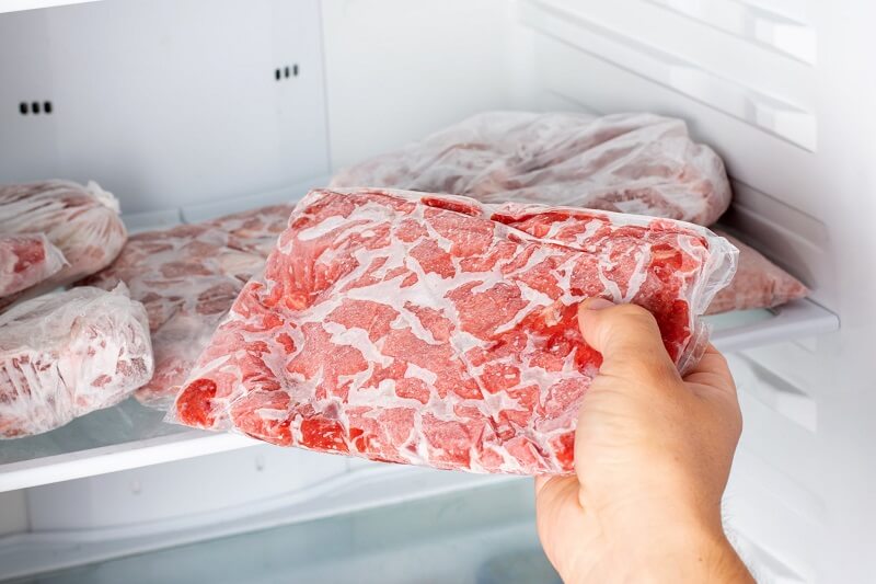 How long can various types of meat be kept in the freezer?